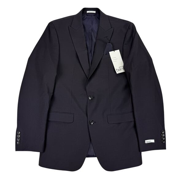 Bar III Mens Slim Fit Wool Blend Power Stretch Suit Jacket Dark Purple 38L - Picture 1 of 5